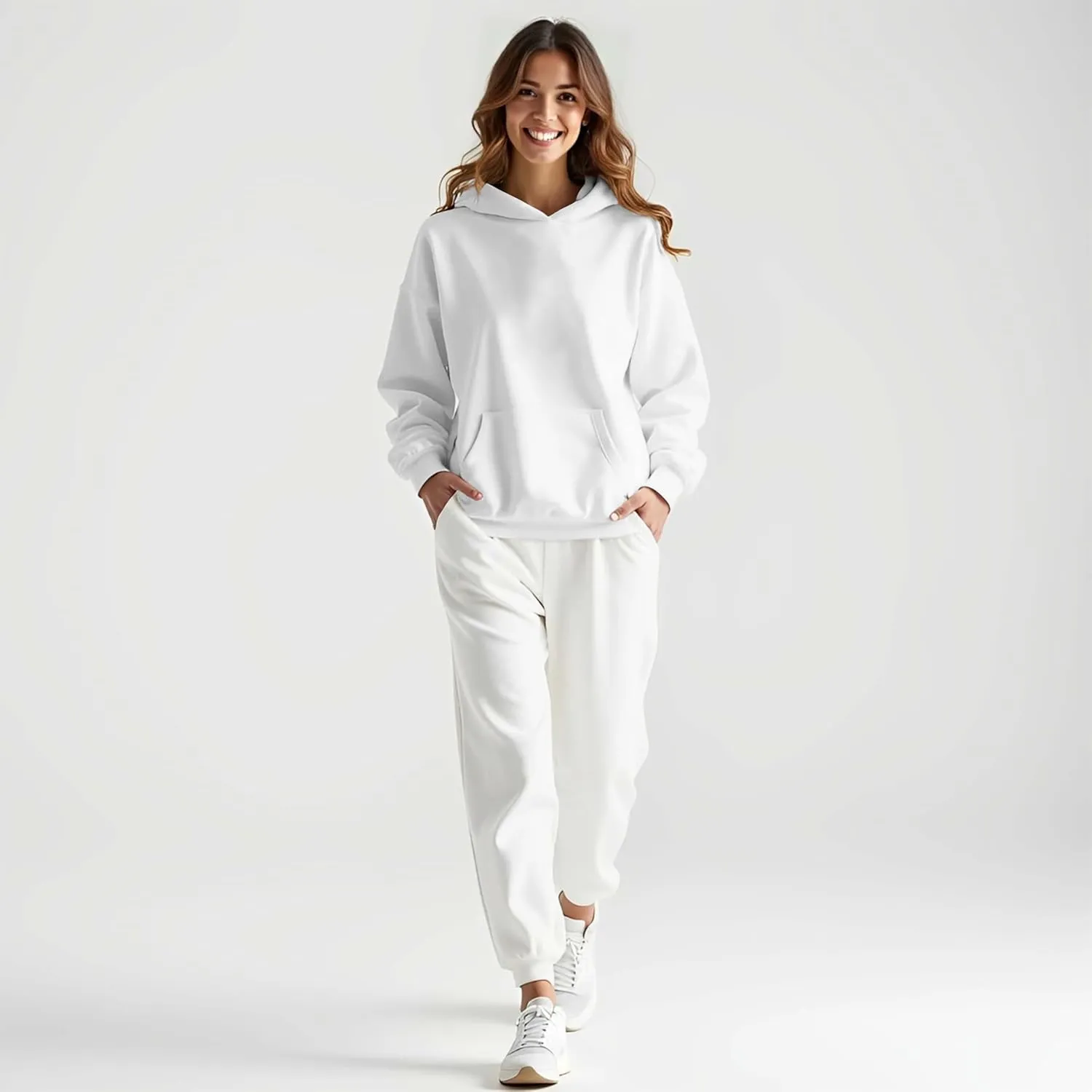2 Piece Set Oversized With Pockets Hoodie Loose Fit Trendy Sweatsuit Baggy Fashion Sweatsuit Casual Y2k Set