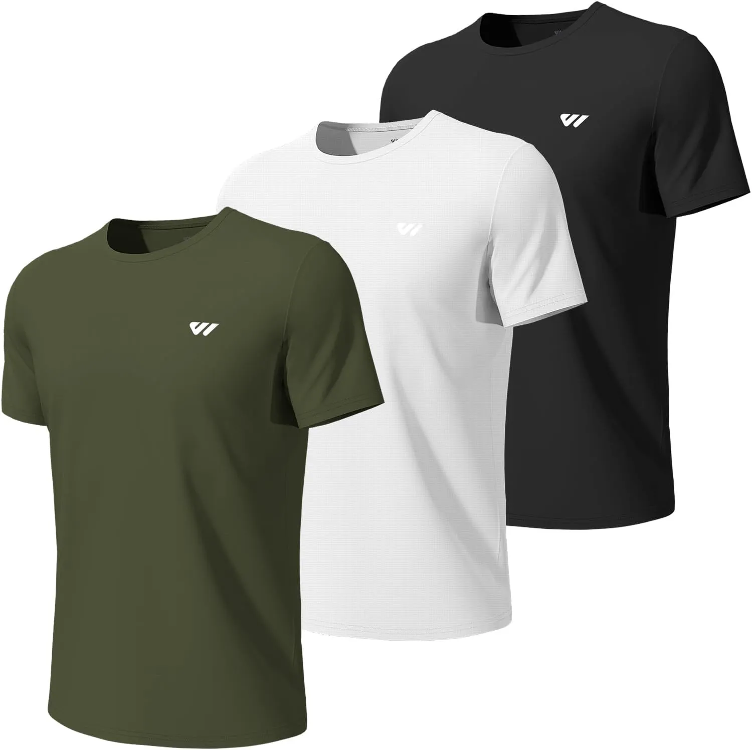 3-5 Pack Men Workout Shirts Quick Dry Running T-Shirt Short Sleeves Crew Neck Tee Athletic Moisture Wicking Gym Top UPF 50 