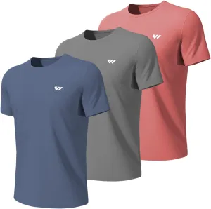 3-5 Pack Men Workout Shirts Quick Dry Running T-Shirt Short Sleeves Crew Neck Tee Athletic Moisture Wicking Gym Top UPF 50 