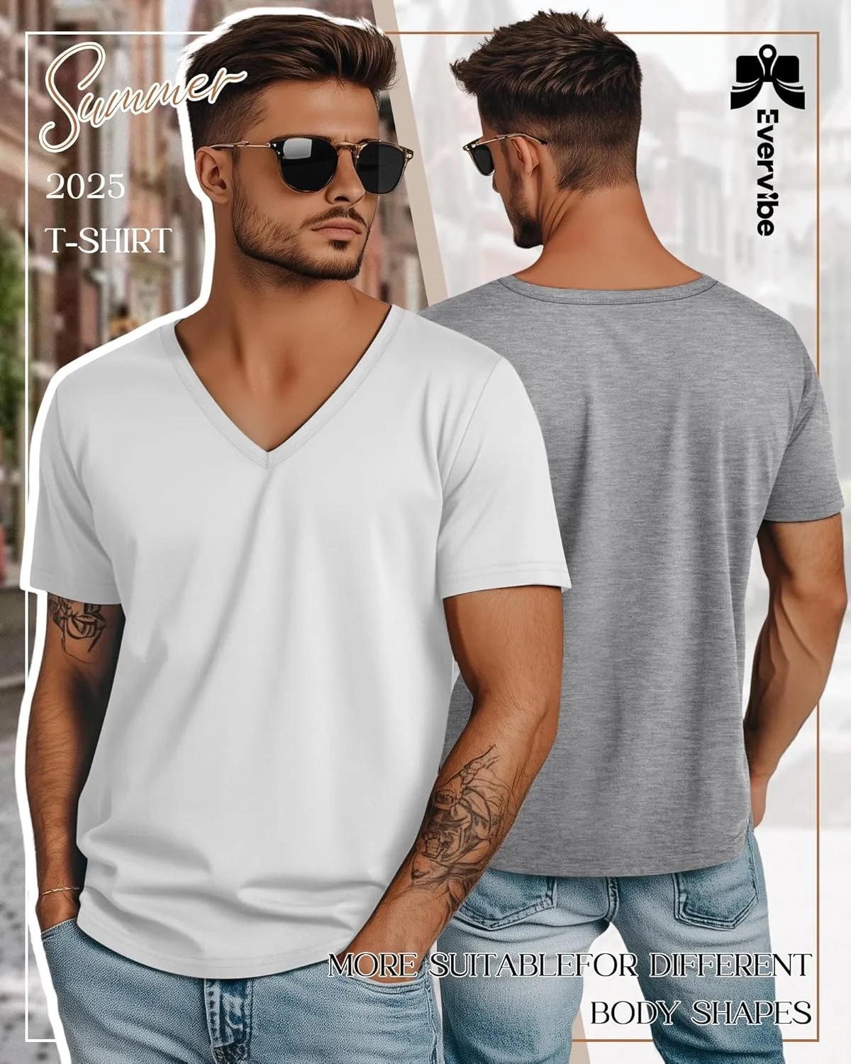 3 Pack Big and Tall Cotton Shirts for Men M-7XL Soft V Neck Shirt Plus Size Short Sleeve Tee Undershirt Casual Tops