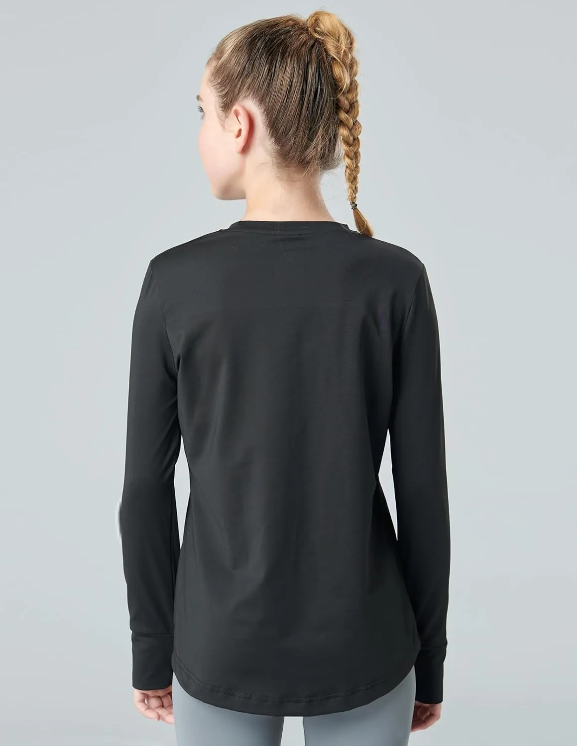 3 Pack Youth Girls Long Sleeve Shirts Active Dry Fit Athletic Performance Clothes Kids Teens Tees with Thumbholes