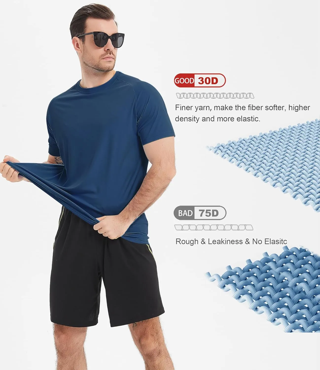 4 Pack Mens Rash Guard UPF 50  Short Sleeve Swim Shirt UV Sun Protection SPF Quick Dry Water Fishing Shirts