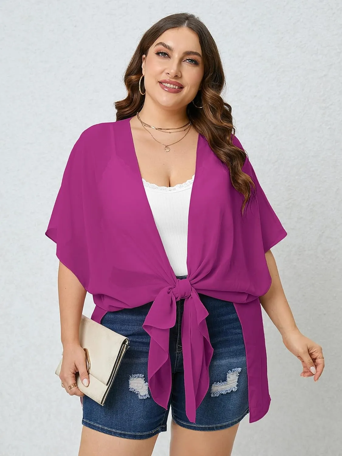 AusLook Plus Size Cardigan for Women Draped Open-Front Lightweight Casual Soft Drape Summer Fall Winter Kimonos Cardigans