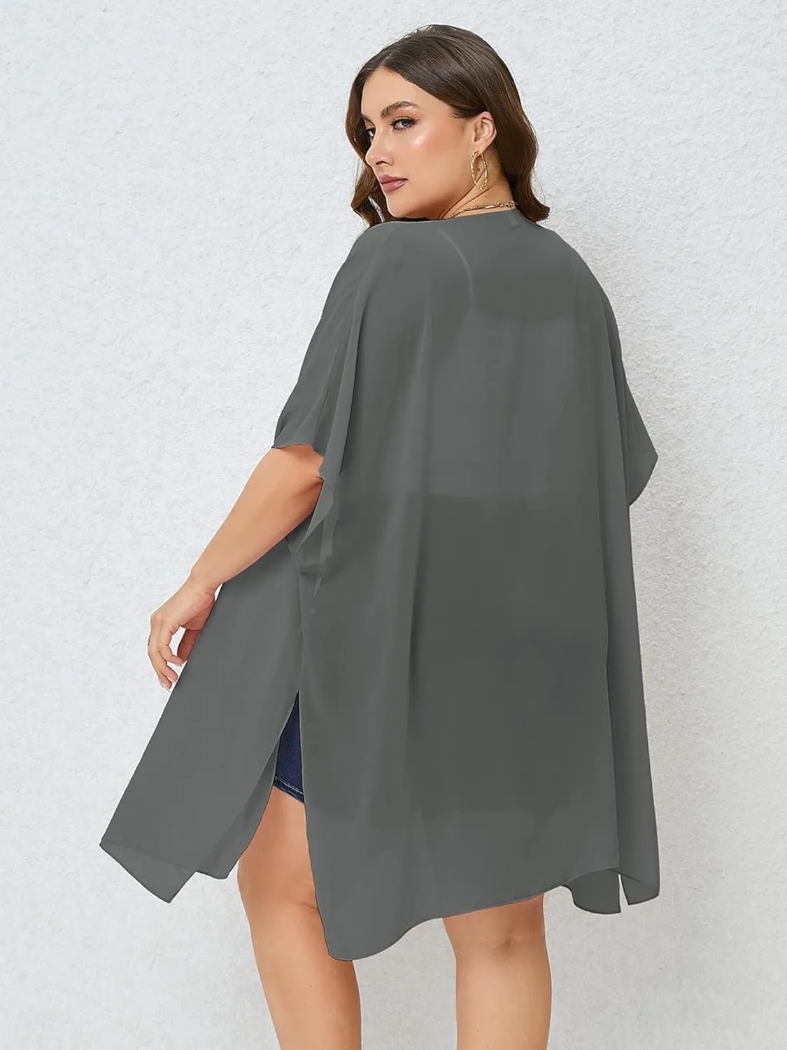 AusLook Plus Size Cardigan for Women Draped Open-Front Lightweight Casual Soft Drape Summer Fall Winter Kimonos Cardigans