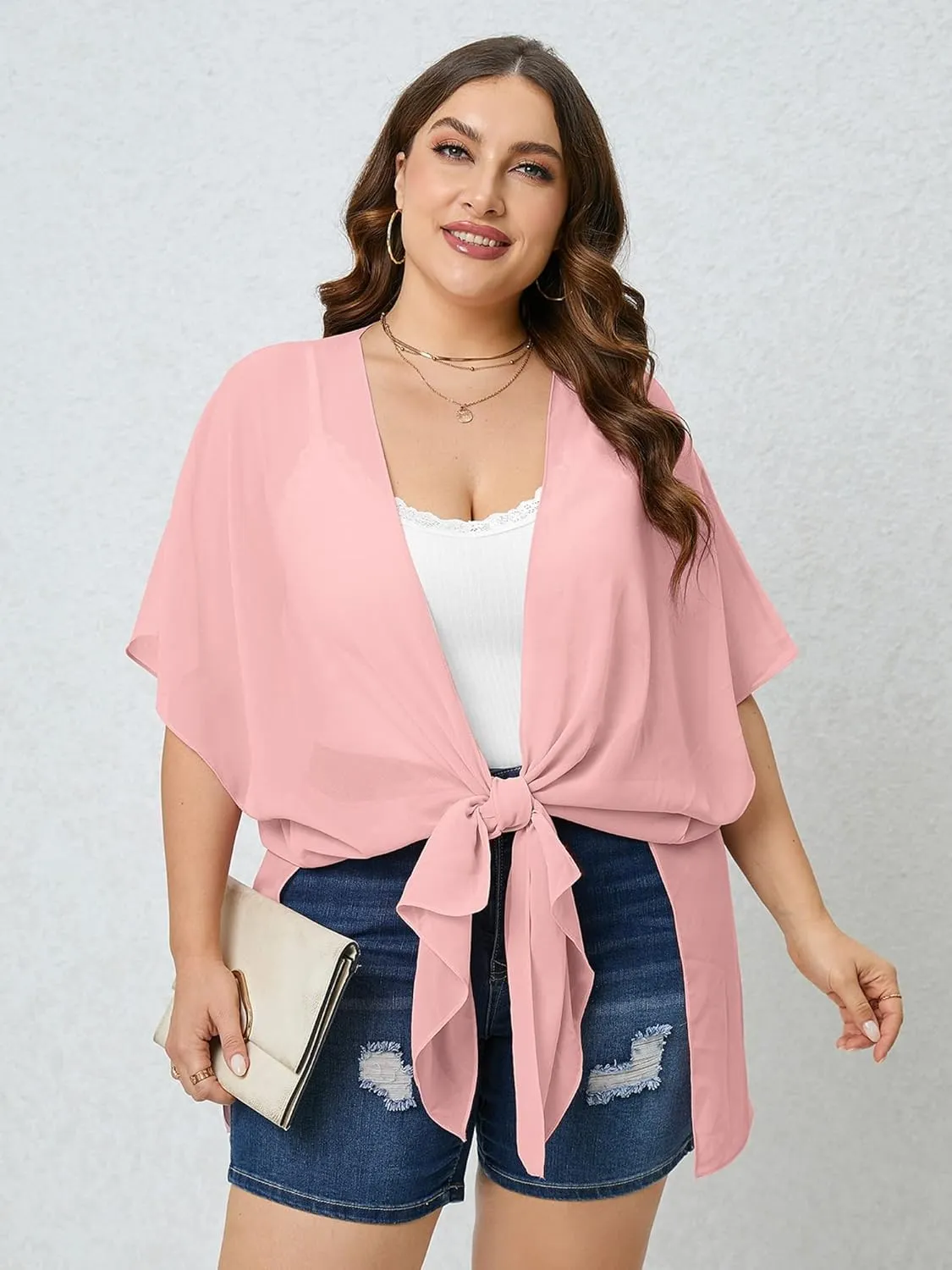 AusLook Plus Size Cardigan for Women Draped Open-Front Lightweight Casual Soft Drape Summer Fall Winter Kimonos Cardigans