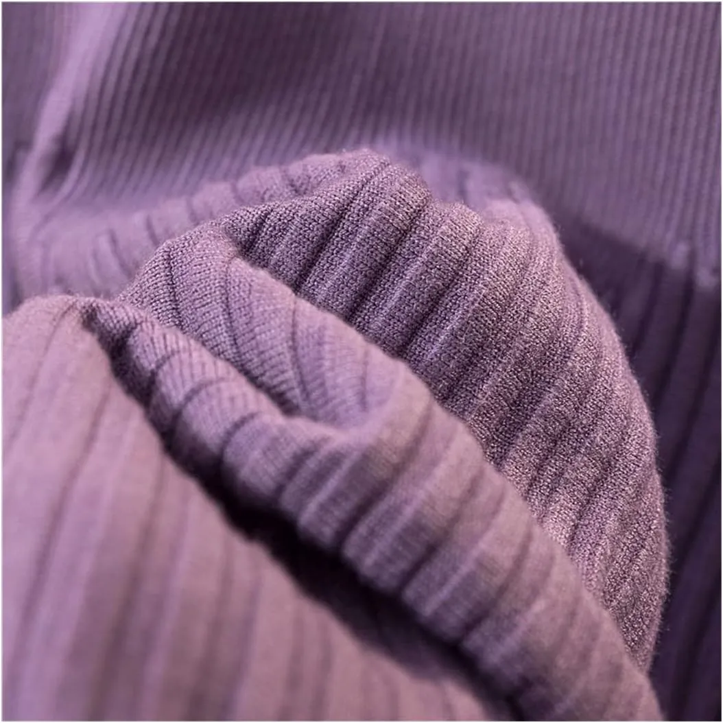 Autumn Winter Knitted Skirt Women Casual Solid All-Match A Line High Waist Pleated Midi Long Skirt