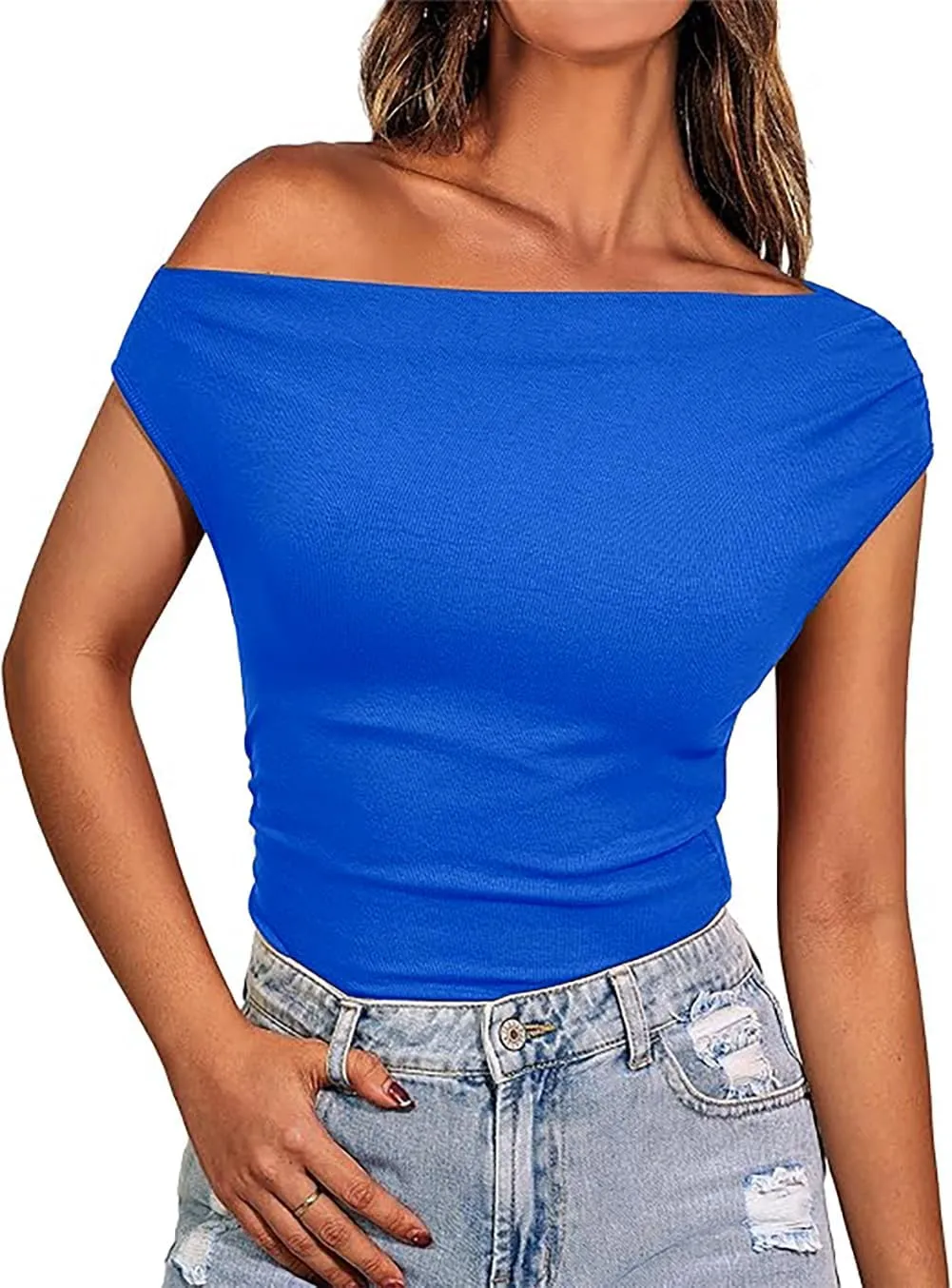 Basicspace Womens Off The Shoulder Tops Summer Going Out Crop Tank Top Corset Tube Cute Outfits T Shirt