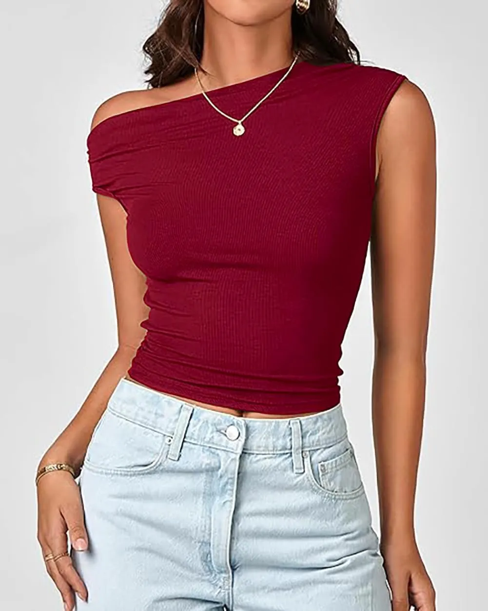 Basicspace Womens Off The Shoulder Tops Summer Going Out Crop Tank Top Corset Tube Cute Outfits T Shirt