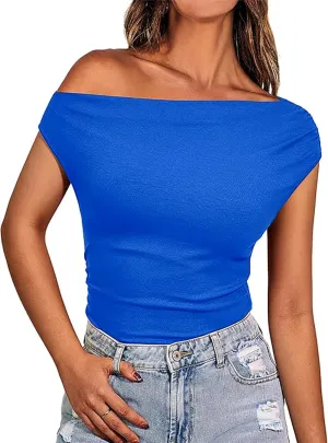 Basicspace Womens Off The Shoulder Tops Summer Going Out Crop Tank Top Corset Tube Cute Outfits T Shirt