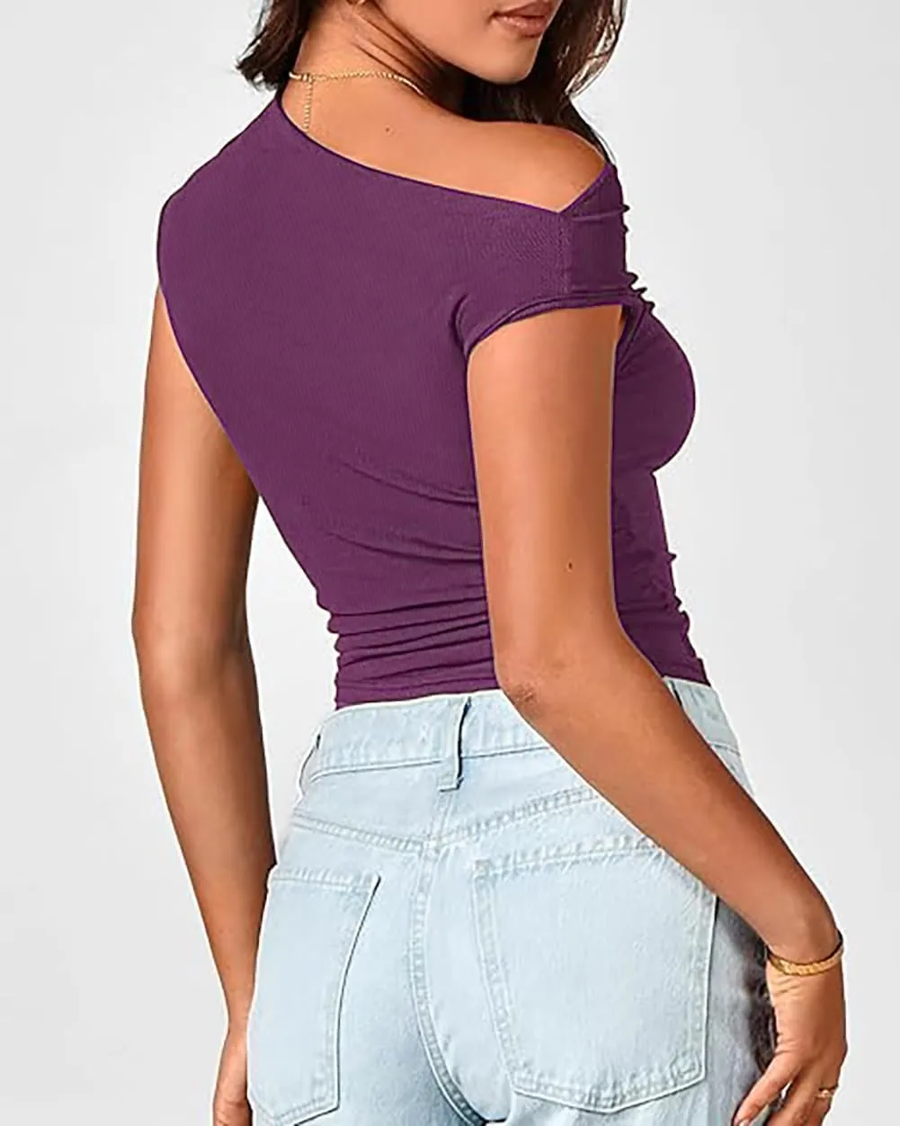 Basicspace Womens Off The Shoulder Tops Summer Going Out Crop Tank Top Corset Tube Cute Outfits T Shirt