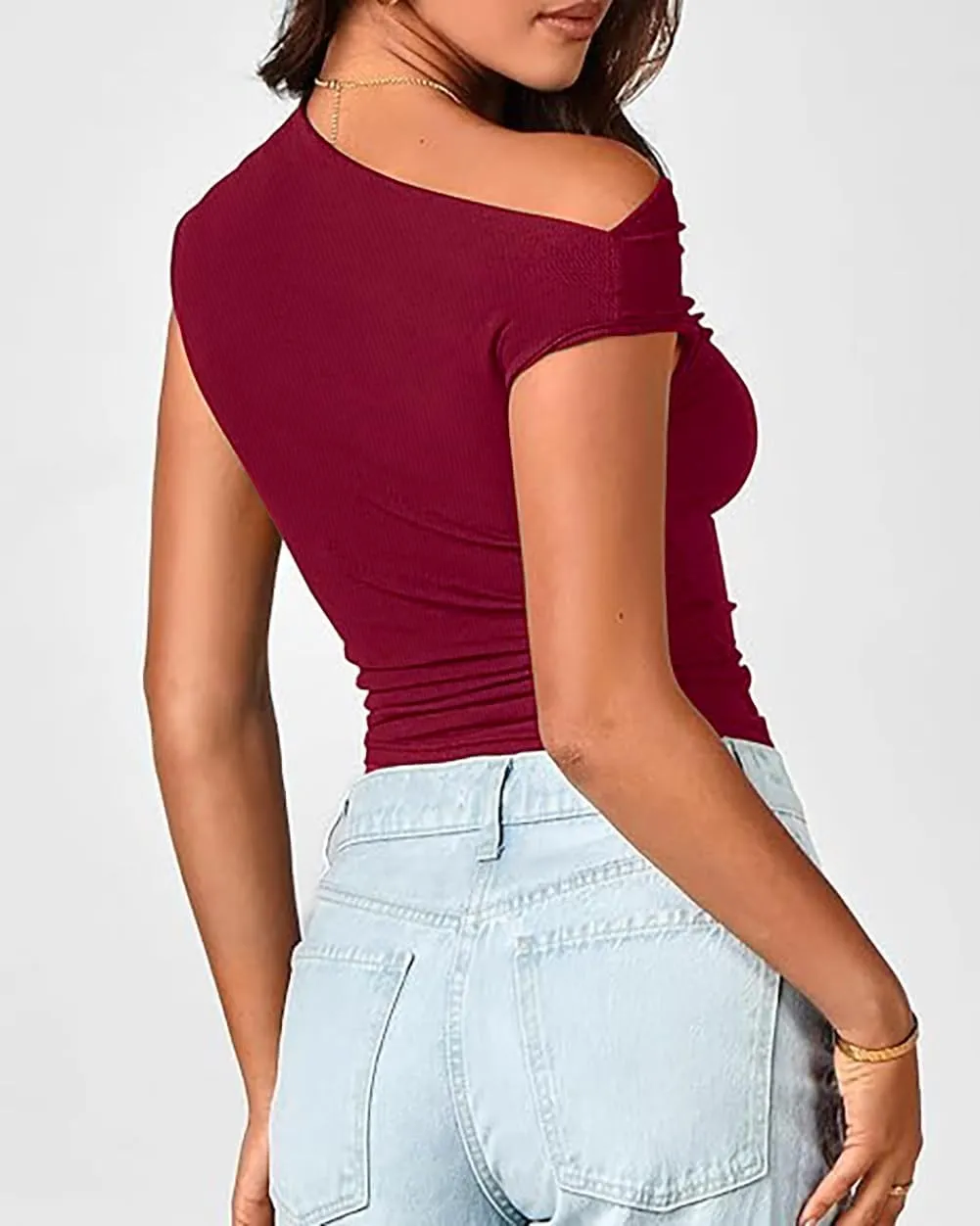 Basicspace Womens Off The Shoulder Tops Summer Going Out Crop Tank Top Corset Tube Cute Outfits T Shirt