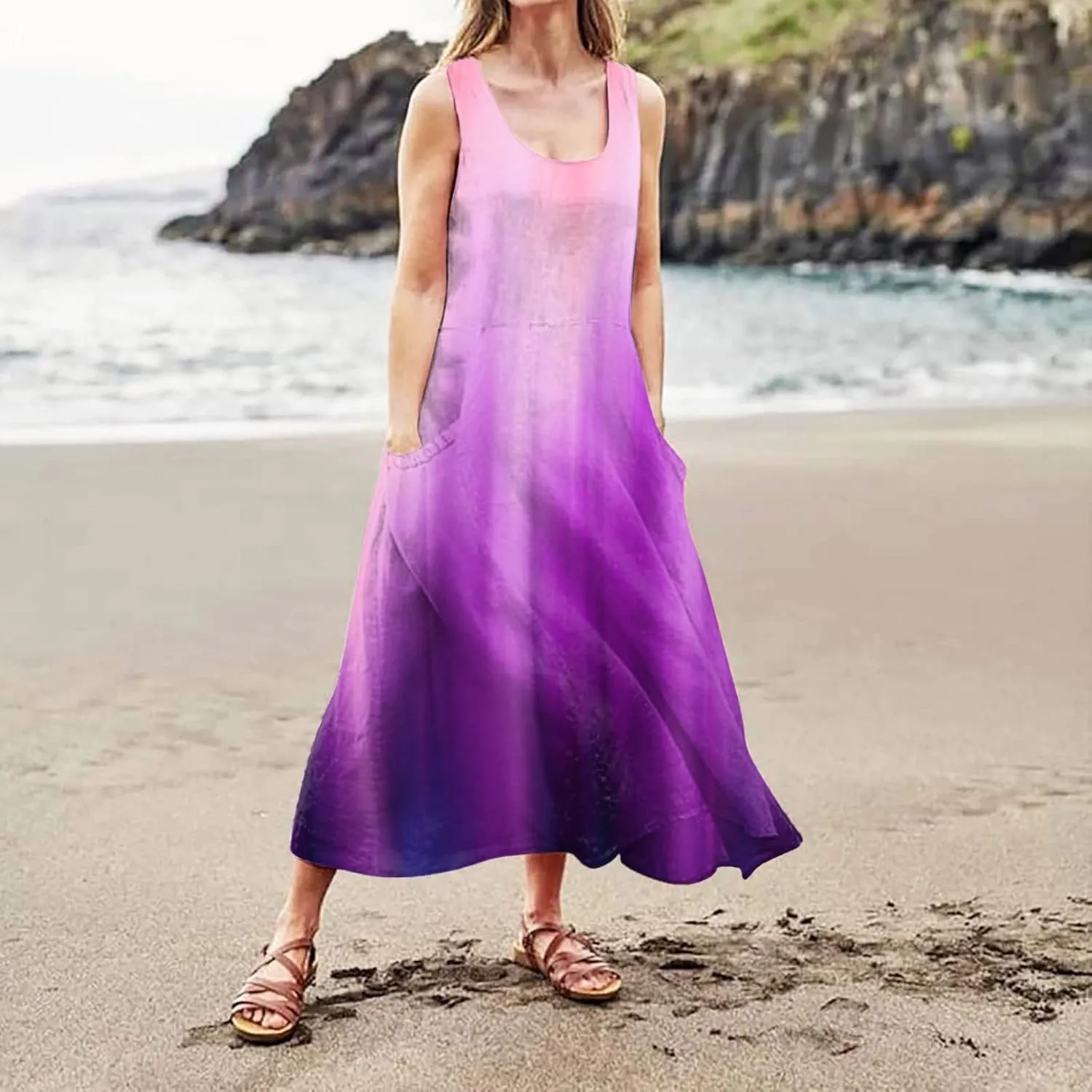 Beach Vacation Clothes for Women Beach Fashion Vacation Essentials Summer Dresses for Women 2025 Cotton Linen Maxi Dress
