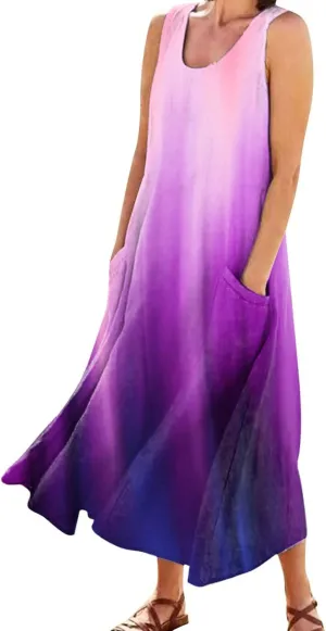 Beach Vacation Clothes for Women Beach Fashion Vacation Essentials Summer Dresses for Women 2025 Cotton Linen Maxi Dress