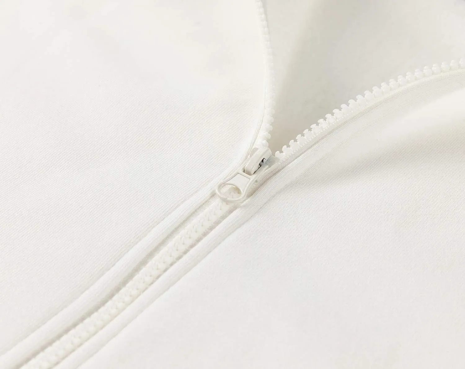 BETTERCHIC Women's Hooded Sweatshirt Casual Soft Brushed Fleece Hoody Drop Shoulder Full Zip Up Hoodie Size S-2XL