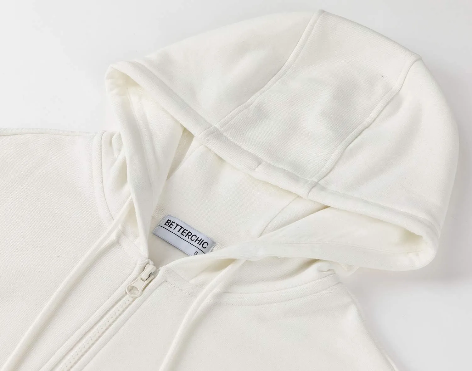 BETTERCHIC Women's Hooded Sweatshirt Casual Soft Brushed Fleece Hoody Drop Shoulder Full Zip Up Hoodie Size S-2XL