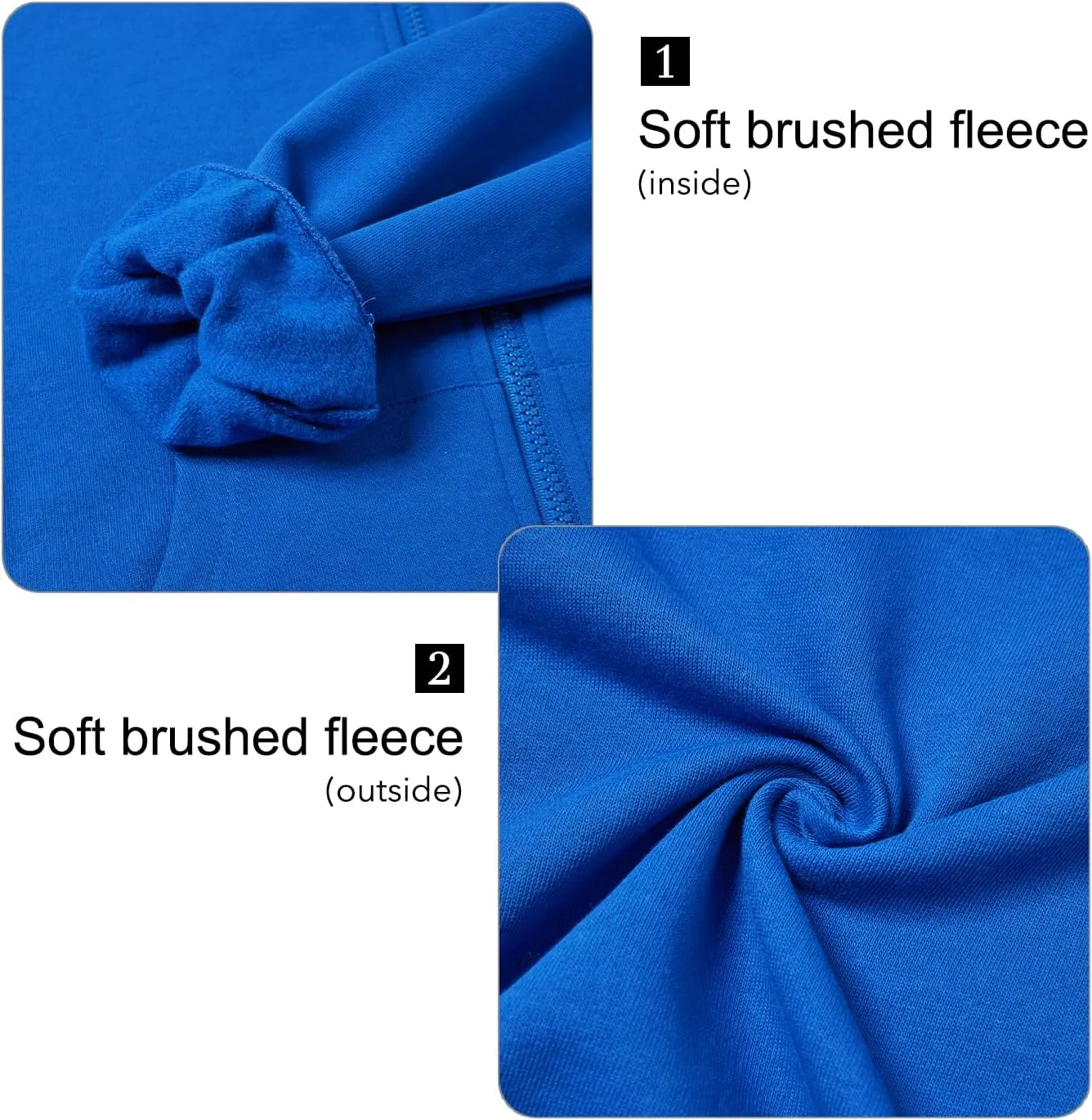BETTERCHIC Women's Hooded Sweatshirt Casual Soft Brushed Fleece Hoody Drop Shoulder Full Zip Up Hoodie Size S-2XL
