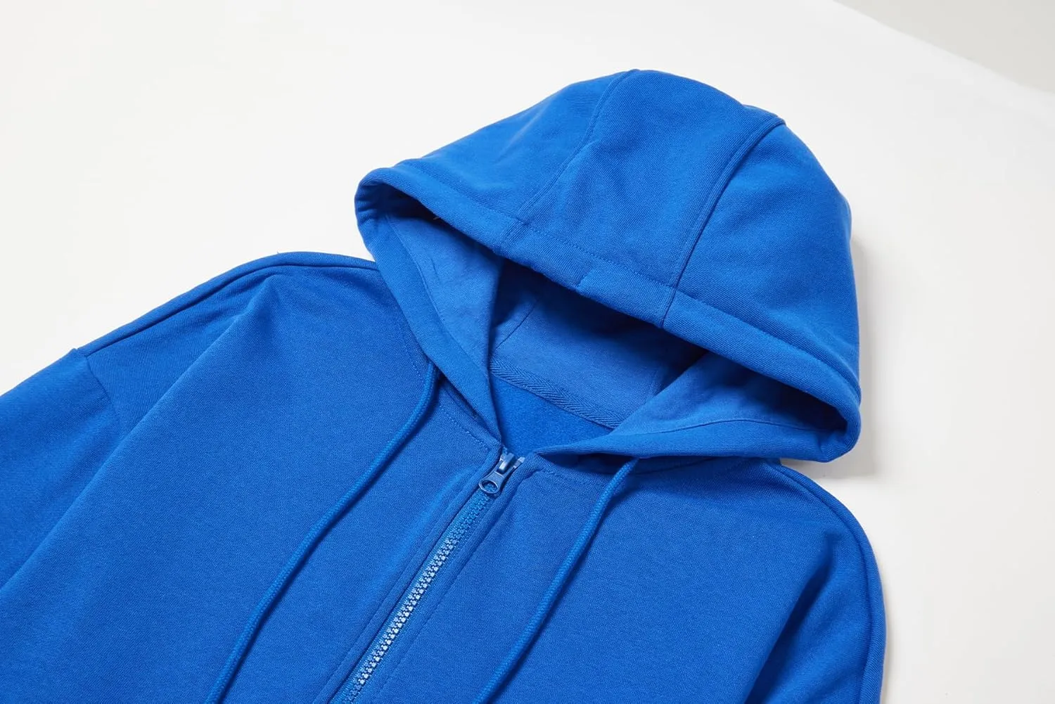 BETTERCHIC Women's Hooded Sweatshirt Casual Soft Brushed Fleece Hoody Drop Shoulder Full Zip Up Hoodie Size S-2XL