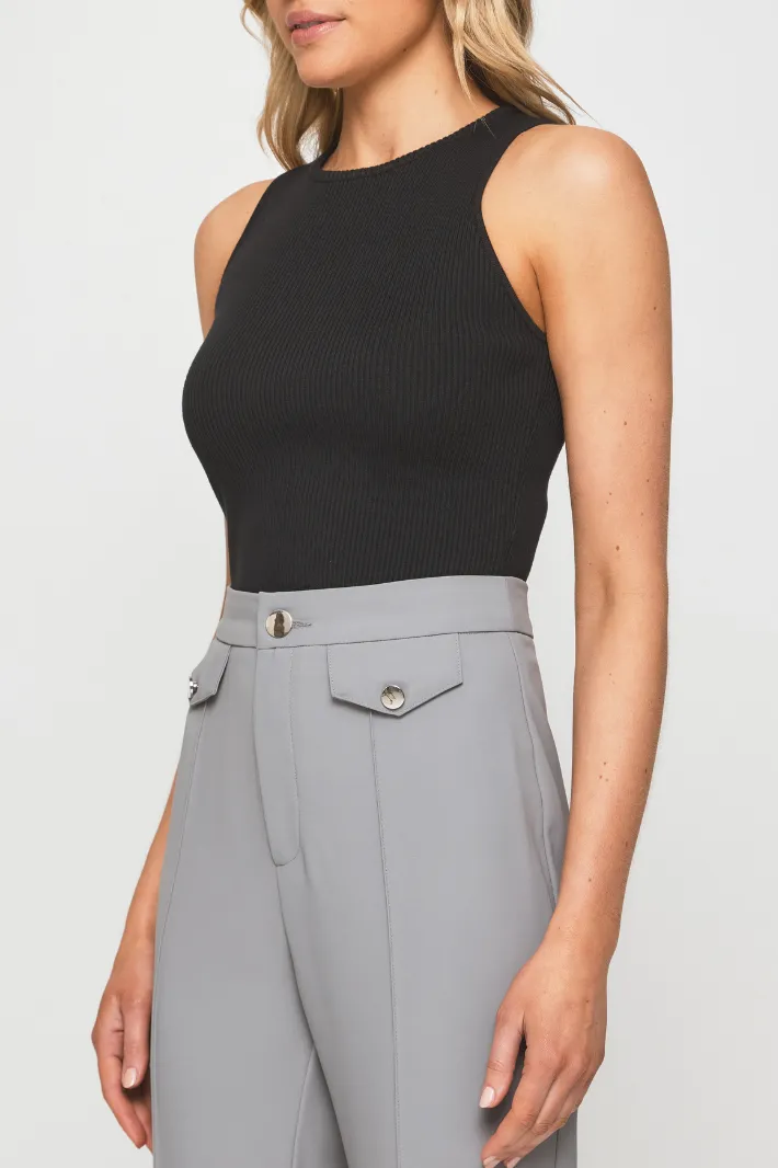 BONITA KNIT HALTER TOP - Black