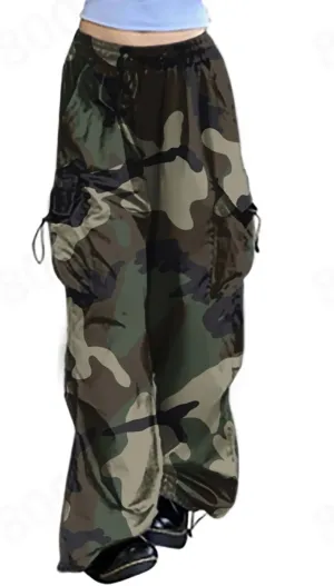 Cargo Pants for Women, Casual Hip Hop Joggers Pants Loose Y2k Cargo Pants Flap Pocket Trousers E-Girl Streetwear