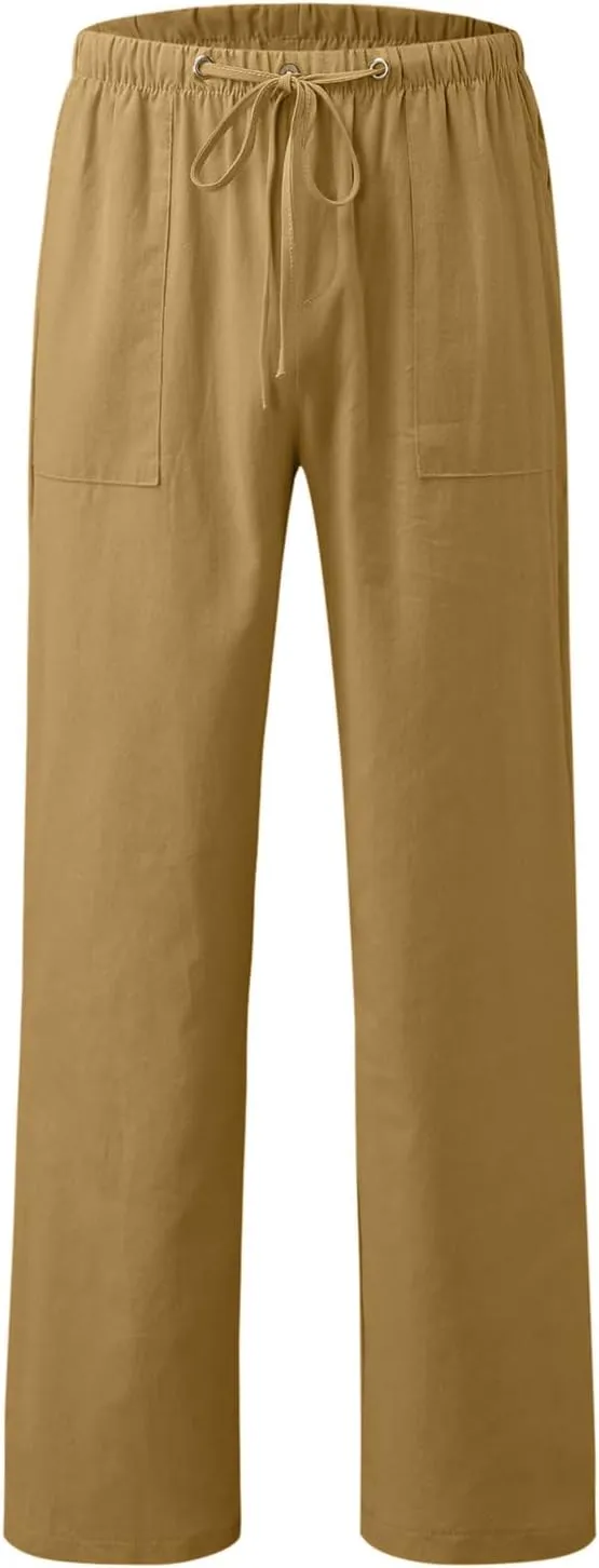 Casual Work Pants for Men Mens Casual Dress Pants Men's Slim-Fit Wrinkle- Flat-Front Chino Straight Fit Twill Pant