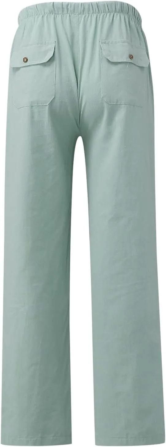 Casual Work Pants for Men Mens Casual Dress Pants Men's Slim-Fit Wrinkle- Flat-Front Chino Straight Fit Twill Pant