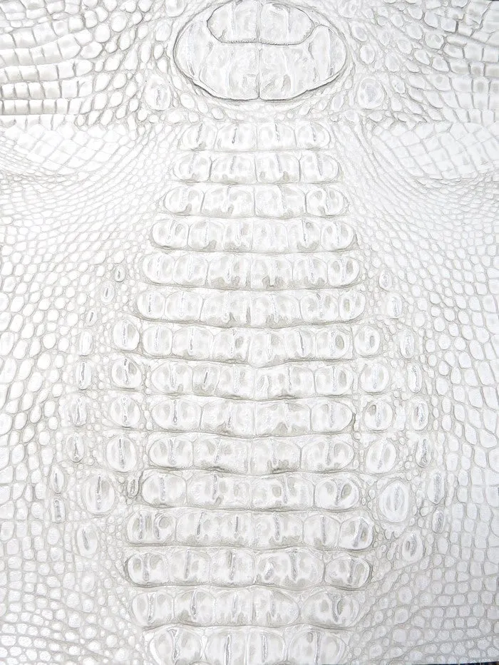 Cement/Silver Metallic Caiman Gator Vinyl / 30 Yard Roll