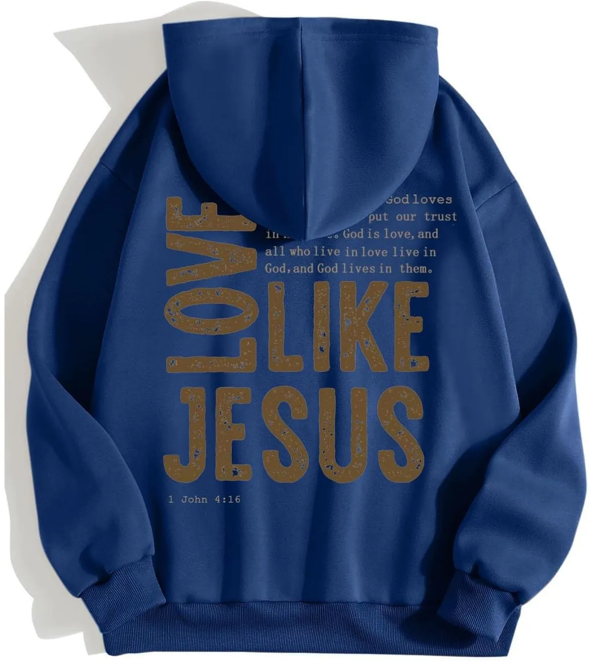 Christian Hoodies for Women Love Like Jesus Letter Graphic Bible Verse Oversized Long Sleeve Jesus Faith Sweatshirts Pullover