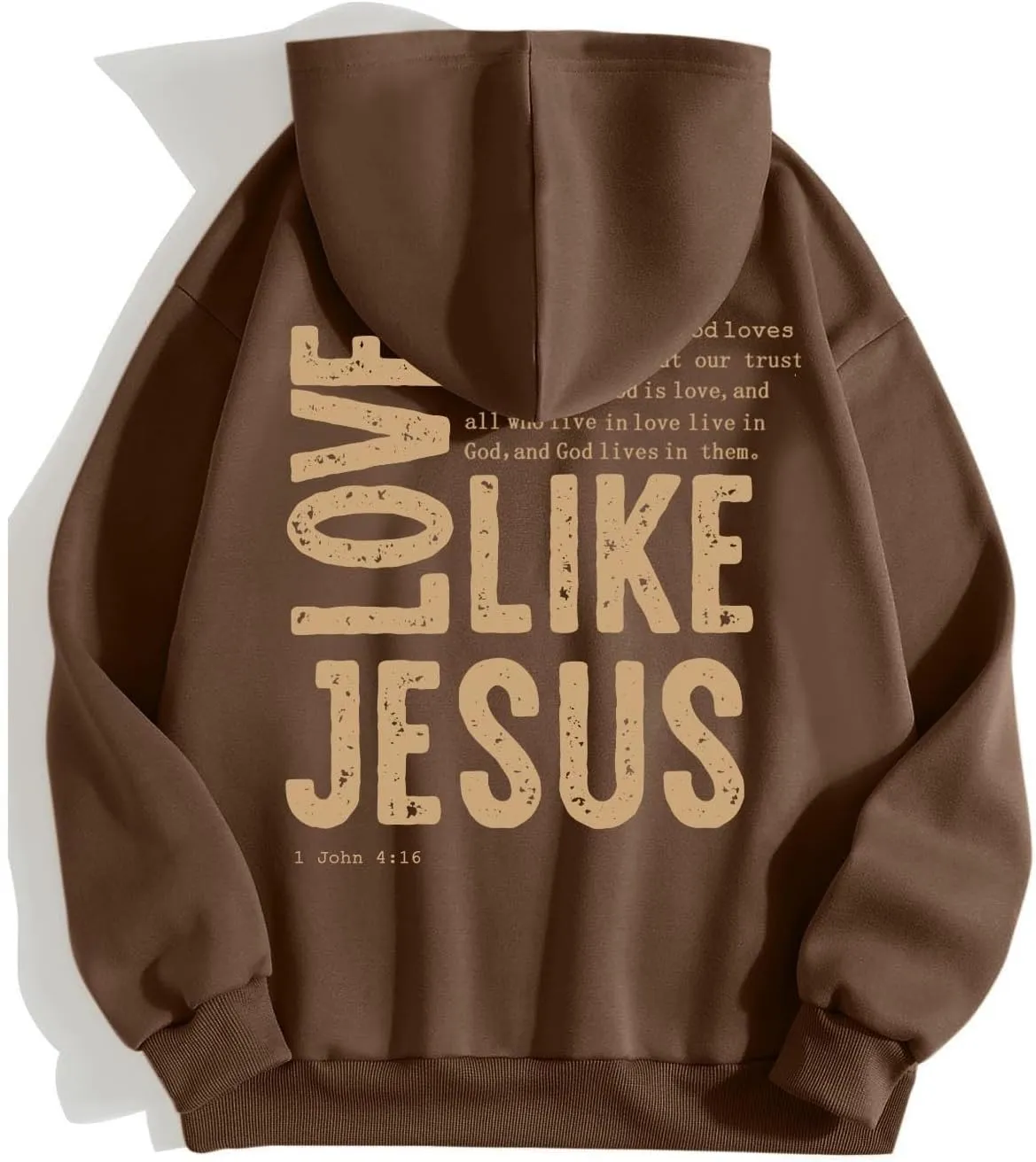 Christian Hoodies for Women Love Like Jesus Letter Graphic Bible Verse Oversized Long Sleeve Jesus Faith Sweatshirts Pullover
