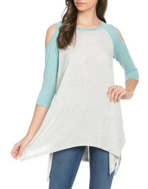 Cold Shoulder Baseball Tee