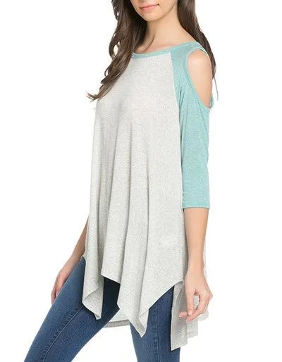 Cold Shoulder Baseball Tee