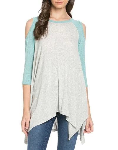 Cold Shoulder Baseball Tee