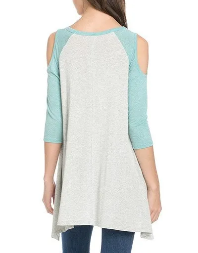 Cold Shoulder Baseball Tee