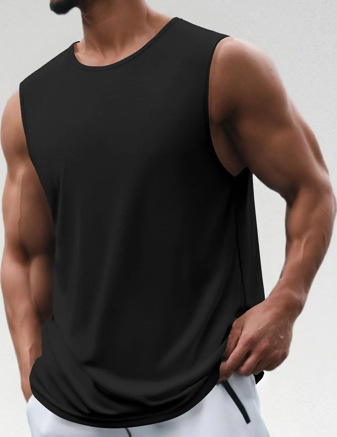 COOFANDY Mens 2 Pack Workout Tank Top UPF 50  Quick Dry Sleeveless Swim Shirt Gym Muscle Athletic Summer Beach T Shirts
