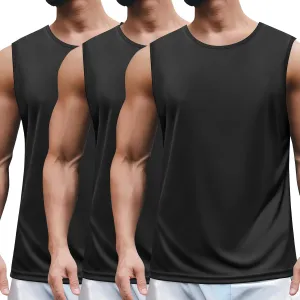 COOFANDY Mens 2 Pack Workout Tank Top UPF 50  Quick Dry Sleeveless Swim Shirt Gym Muscle Athletic Summer Beach T Shirts
