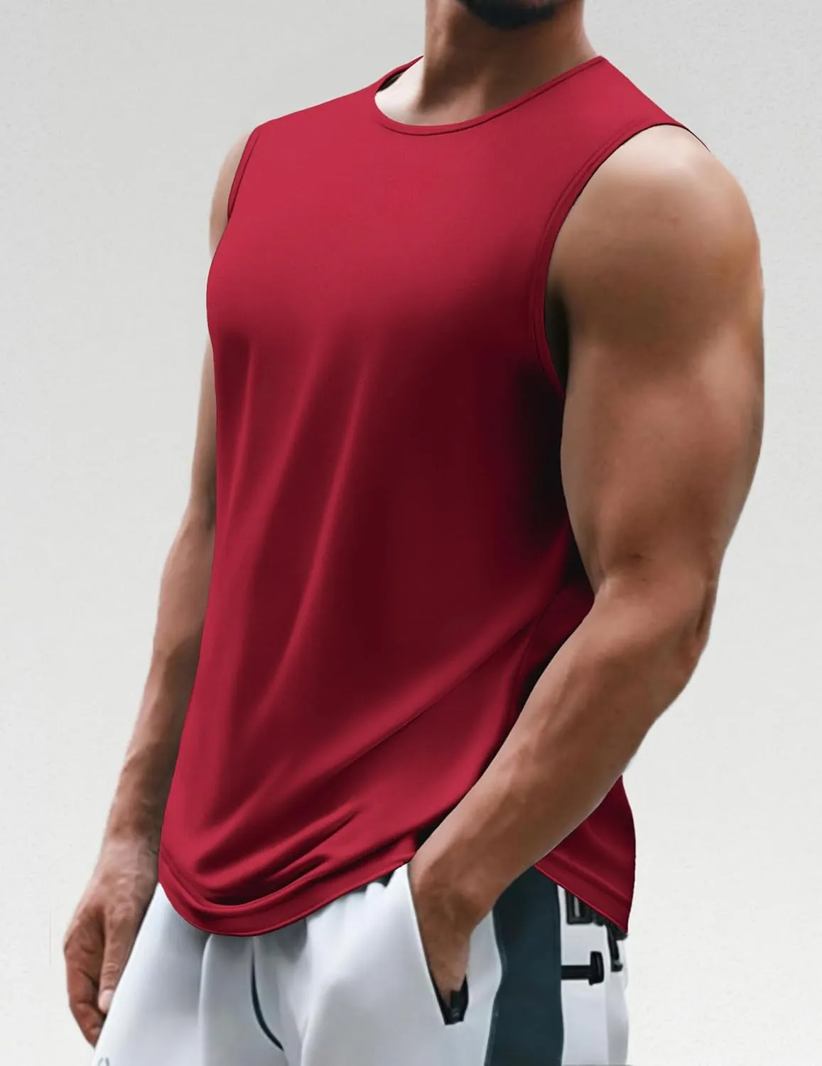 COOFANDY Mens 2 Pack Workout Tank Top UPF 50  Quick Dry Sleeveless Swim Shirt Gym Muscle Athletic Summer Beach T Shirts