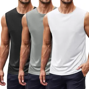 COOFANDY Mens 2 Pack Workout Tank Top UPF 50  Quick Dry Sleeveless Swim Shirt Gym Muscle Athletic Summer Beach T Shirts