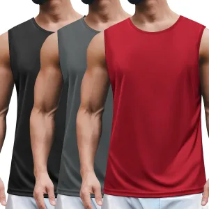 COOFANDY Mens 2 Pack Workout Tank Top UPF 50  Quick Dry Sleeveless Swim Shirt Gym Muscle Athletic Summer Beach T Shirts