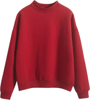 Crewneck Fleece Sweatshirts For Women Cute Fall Fashion Outfits Long Sleeve Oversized Sweatshirt Pullover Sweater