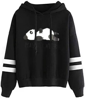 Cute Hoodies for Teen Girls Kawaii Panda Print Hoodies Pullover Tops Long Sleeve Hooded Sweatshirts for Teen Girls