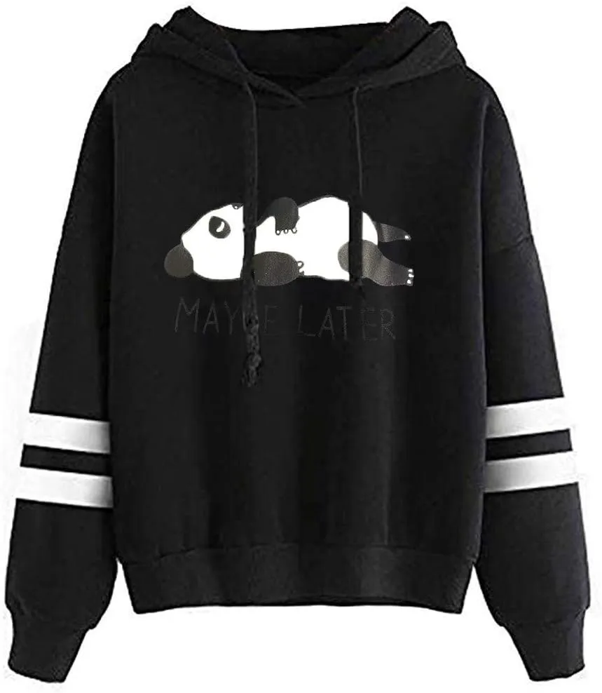 Cute Hoodies for Teen Girls Kawaii Panda Print Hoodies Pullover Tops Long Sleeve Hooded Sweatshirts for Teen Girls