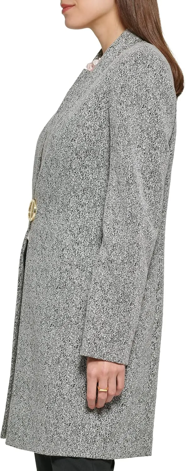 DKNY Women's Novelty Metallic Monogram Detail Jacket