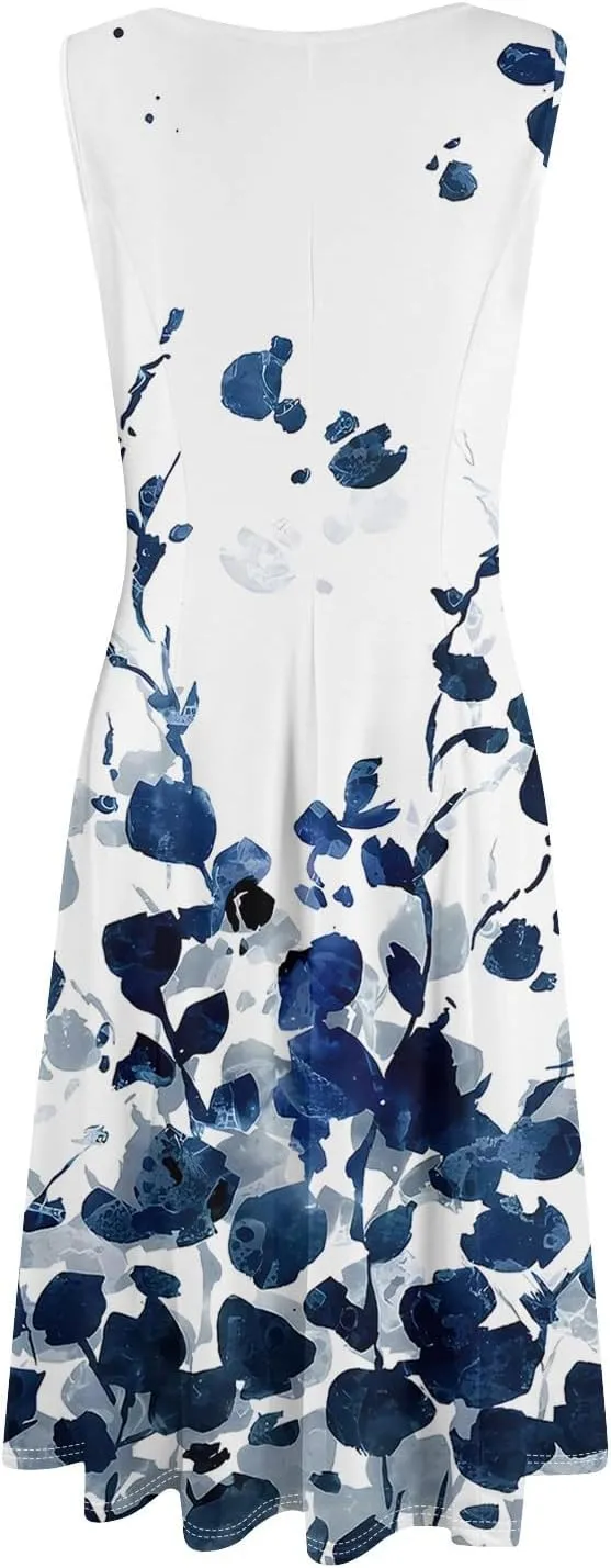 Dresses for Women 2025 Formal Floral Midi Vacation Sundresses Casual Soft Fabric Dress Cocktail Dresses