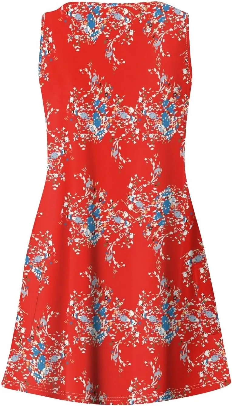 Dresses Women Casual Loose Fit Midi Dresses for Women Sleeveless Loose Flowy Dresses Women Elegant Summer Cute