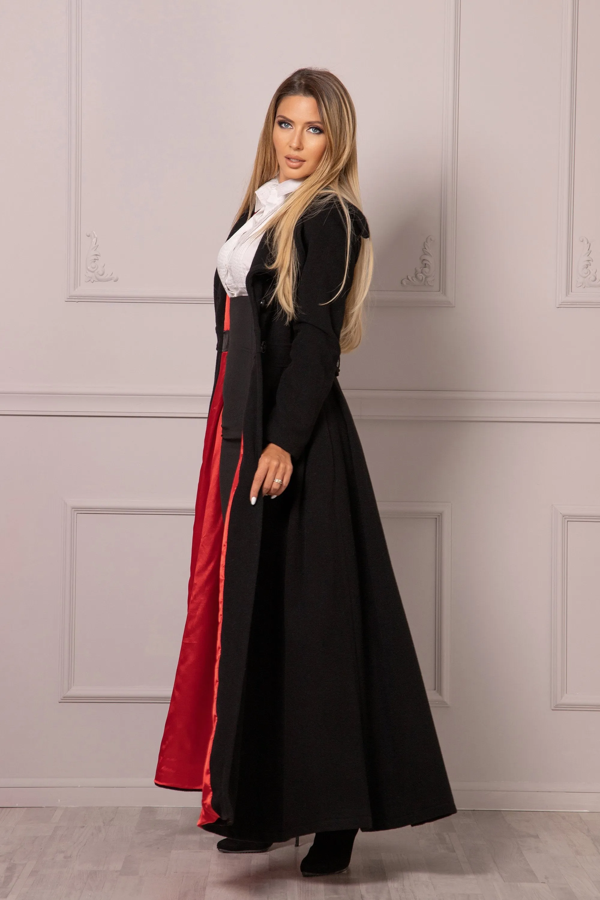 FIT AND FLARE LONG COAT
