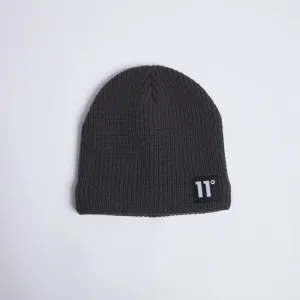 Fleece Lined Knitted Beanie - Charcoal