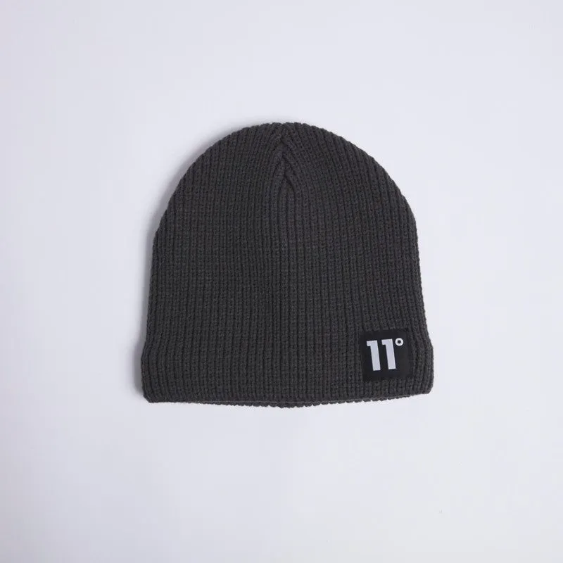 Fleece Lined Knitted Beanie - Charcoal