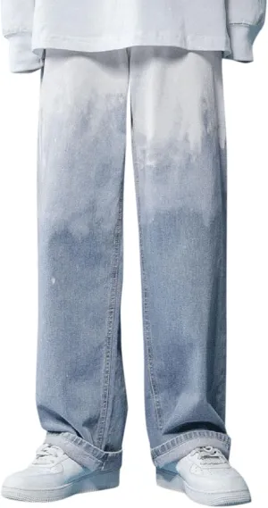 GIERIDUC Harajuku Hip Hop Denim Pants Men Winter Workout Clothes for Men Casual Jogger Pants for Men Long Legged Joggers Mens