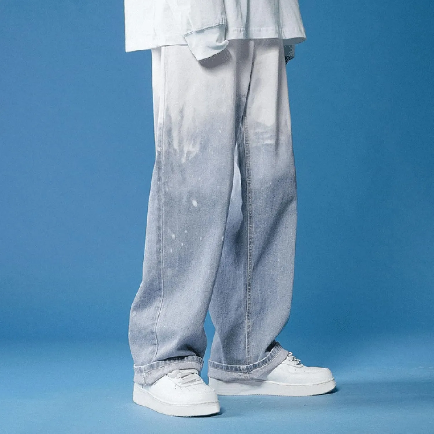 GIERIDUC Harajuku Hip Hop Denim Pants Men Winter Workout Clothes for Men Casual Jogger Pants for Men Long Legged Joggers Mens