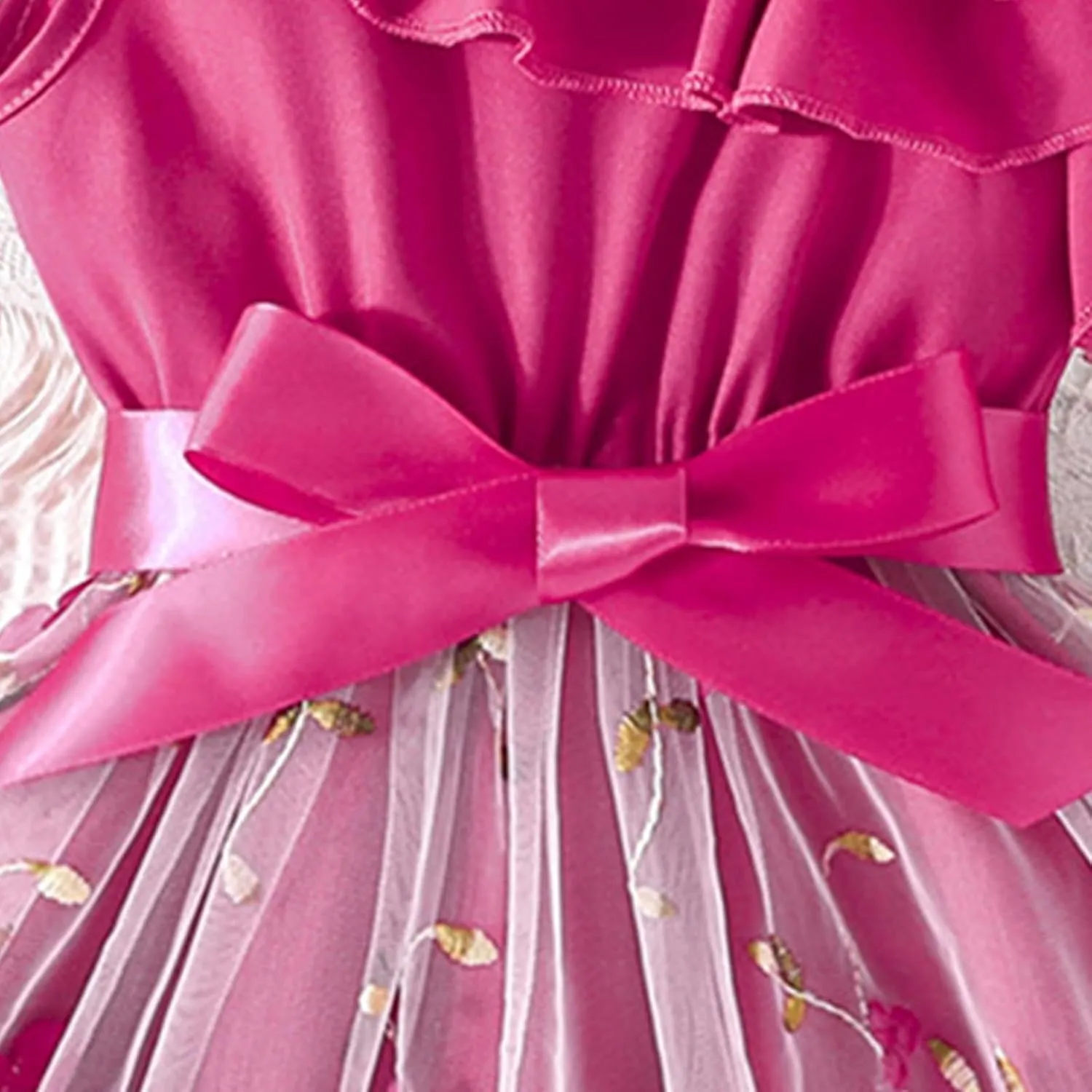 Girls Ruffle One Shoulder Summer Cute Floral Tulle Dress Kids Baby Toddler A-Line Mesh Party Dresses for 2-8 Years