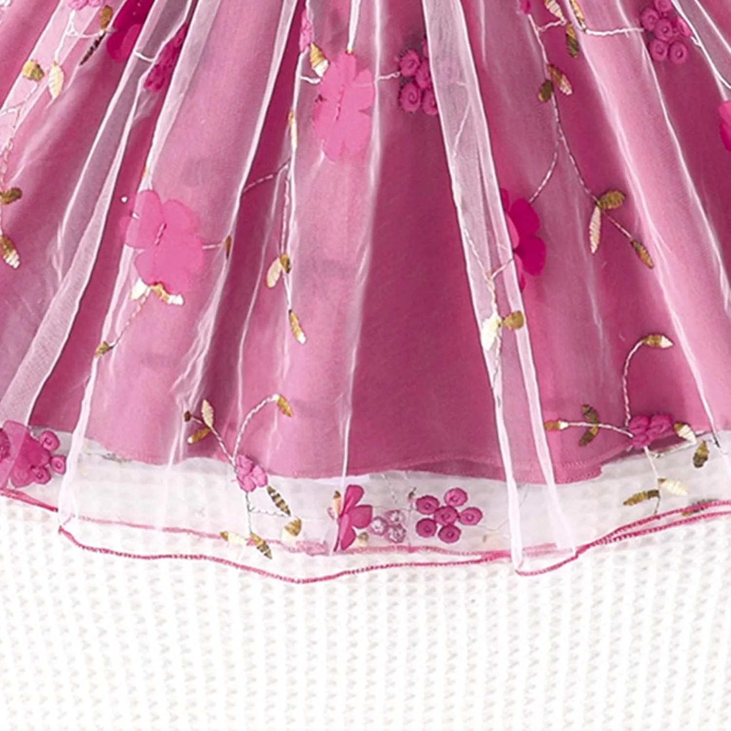 Girls Ruffle One Shoulder Summer Cute Floral Tulle Dress Kids Baby Toddler A-Line Mesh Party Dresses for 2-8 Years